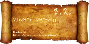 Vitéz Károly névjegykártya