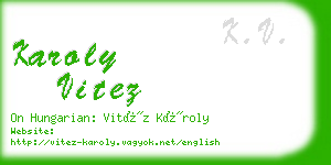 karoly vitez business card